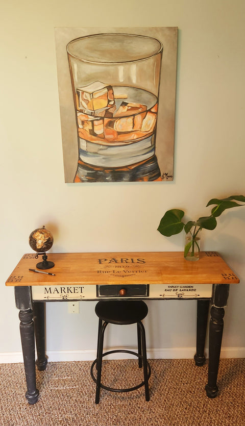 Hand painted shabby chic and rustic writing desk